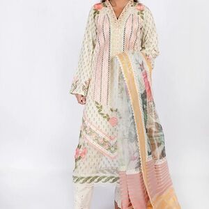Floral Embroidered Kurta with Dupatta